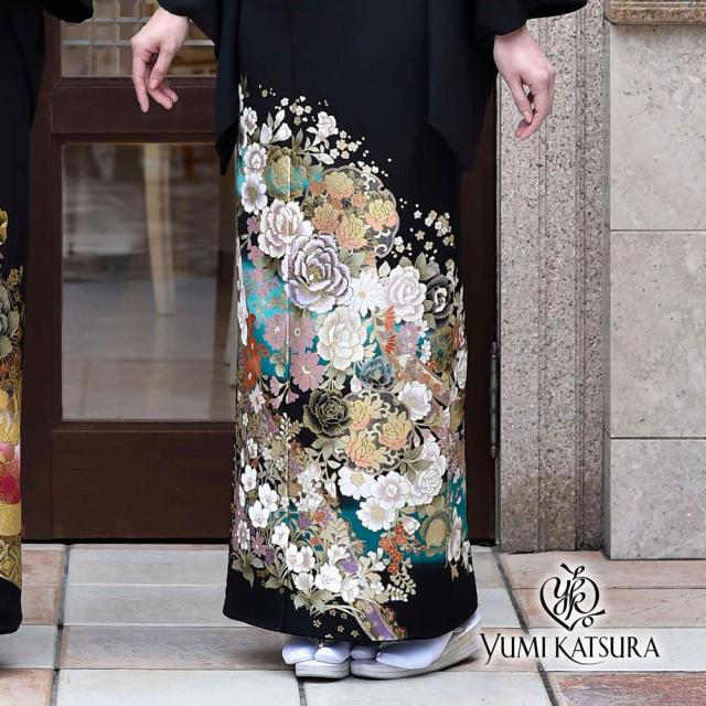 桂由美 ブランド レンタル 黒留袖 フルセット 貸衣装 【結婚式 婚礼 貸